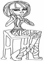 Cleo de Nile na krzesełeczku - do wydruku kolorowanki monster high, obrazek dla dziewczyn do wydrukowania i pomalowania numer  27